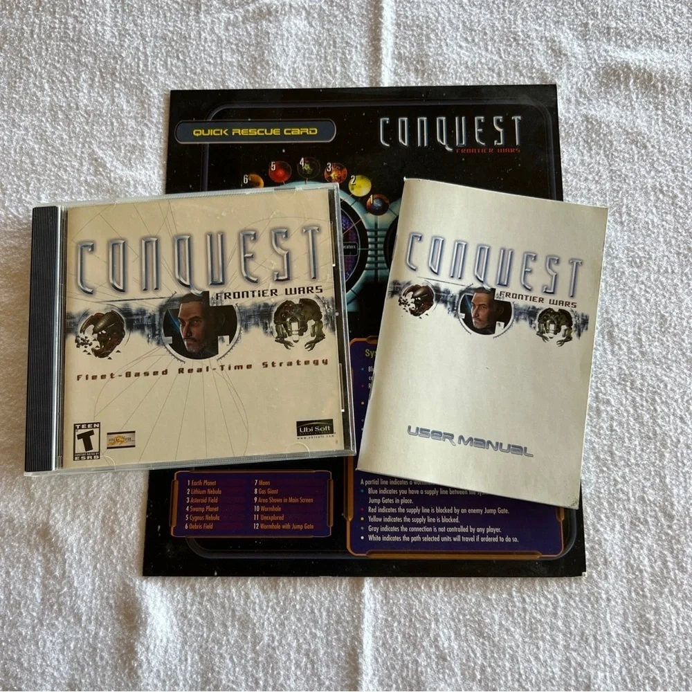Conquest Frontier Wars 2001 CD-ROM PC Game With Manual & Quick Reference Card